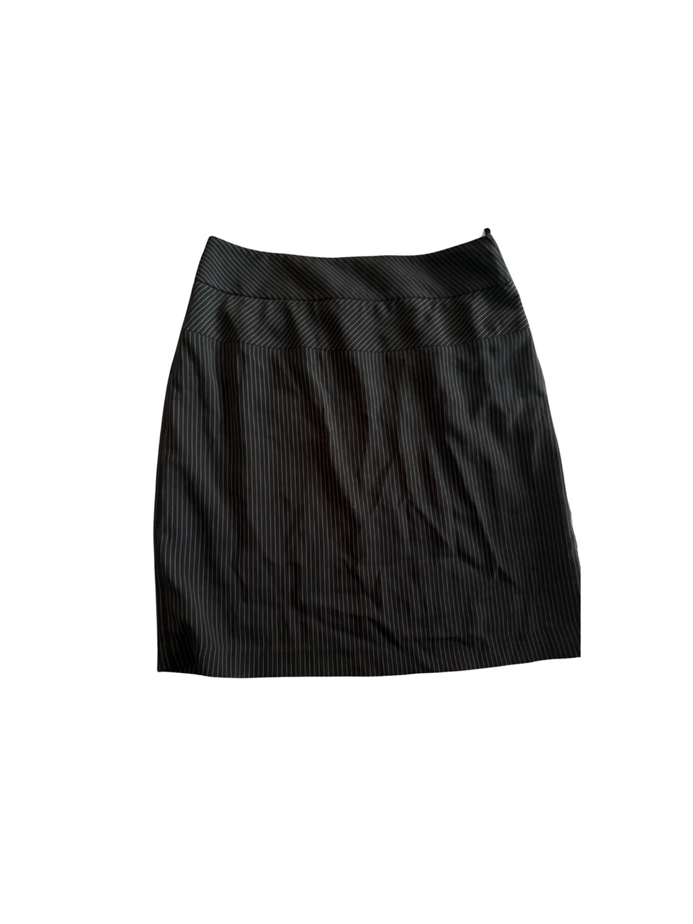 Black Pinstripe Pencil Skirt with Wide Waistband sz XS (34)